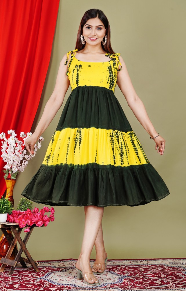 Mustard best sale black dress