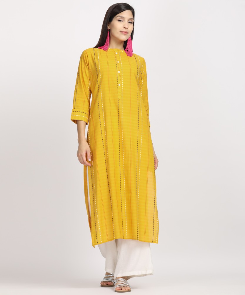 Mustard yellow outlet kurti flipkart