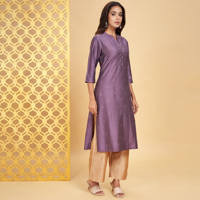 Rangmanch by Pantaloons Women Embroidered Straight Kurta - Buy Rangmanch by  Pantaloons Women Embroidered Straight Kurta Online at Best Prices in India