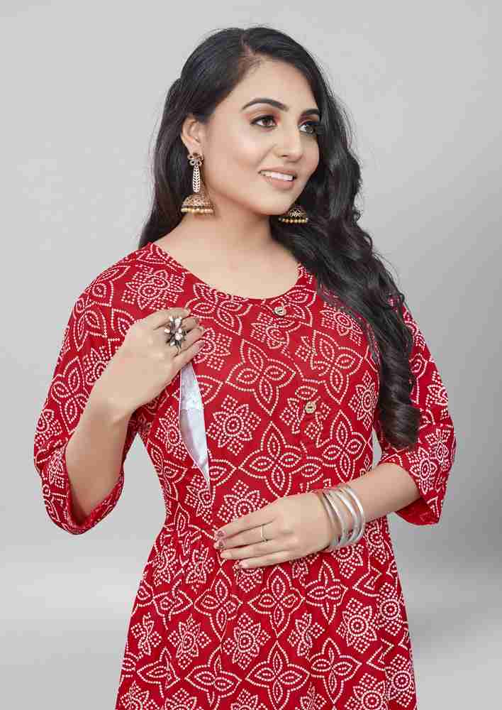 Printed kurti neck top design 2019