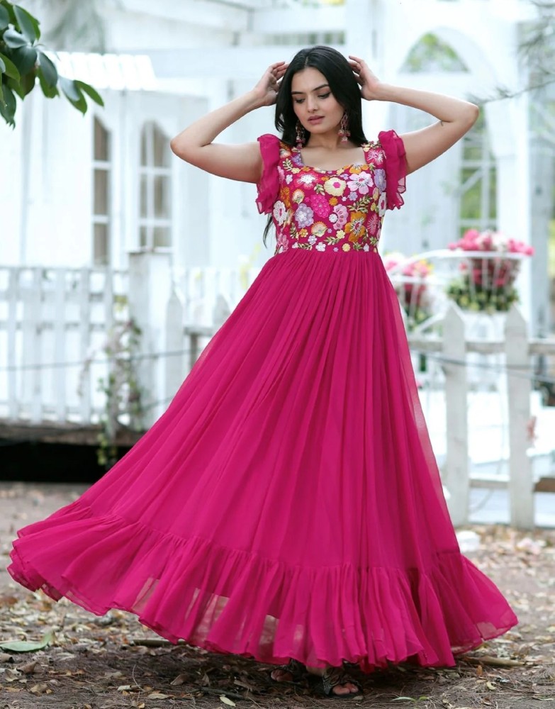 Flipkart hot sale pink gown