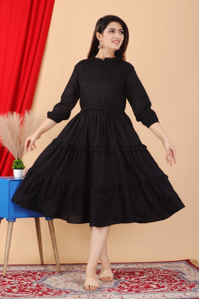 Buy isha Exclusive Designer Black Western Dress for Girls Large at  Amazonin