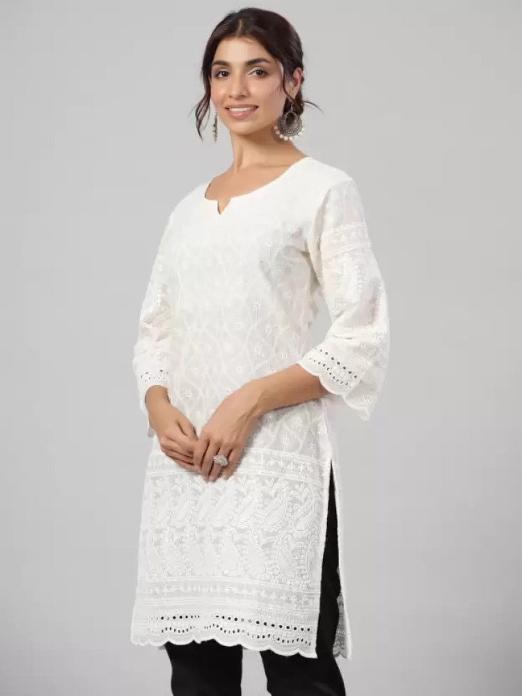 Update 76+ white kurti design for ladies latest - POPPY