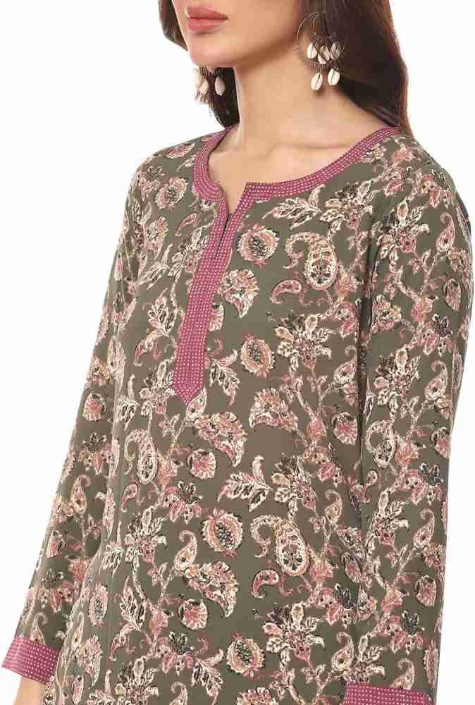 BIBA Women Floral Print Straight Kurta - Buy BIBA Women Floral Print  Straight Kurta Online at Best Prices in India