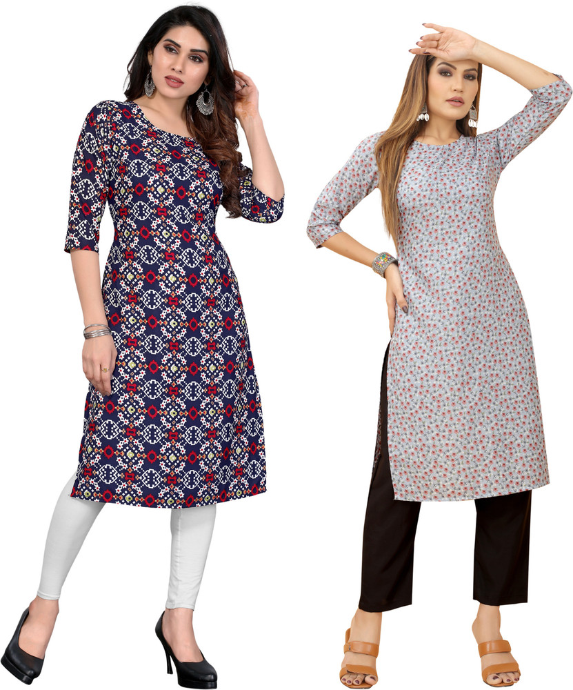 Gitanjali Trend Women Printed Straight Kurta Buy Gitanjali Trend