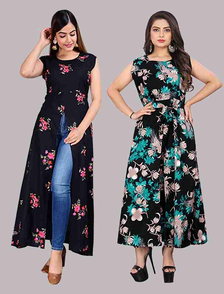 Buy online Pink Floral Print Sleeveless A-line Dress from western wear for  Women by Indian Fashionista for ₹449 at 70% off