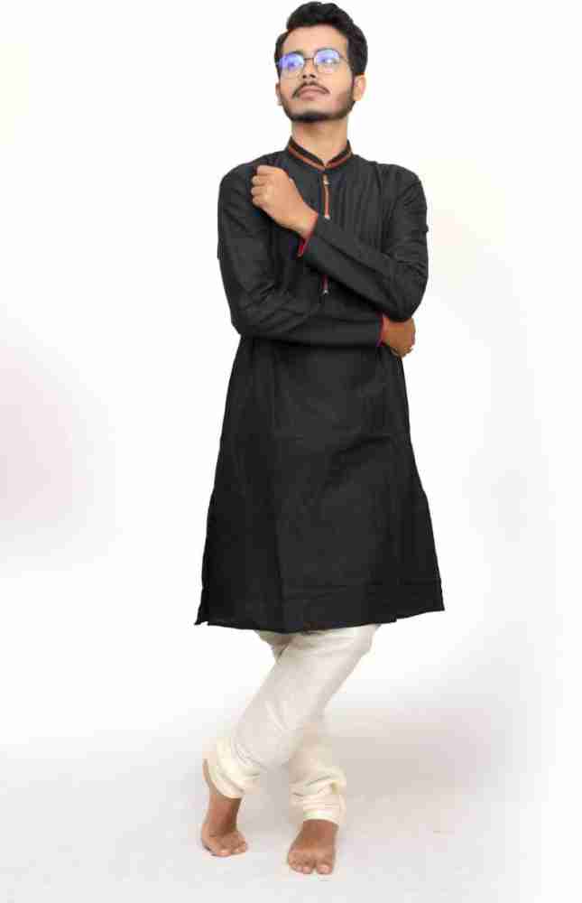 Black panjabi design online for man