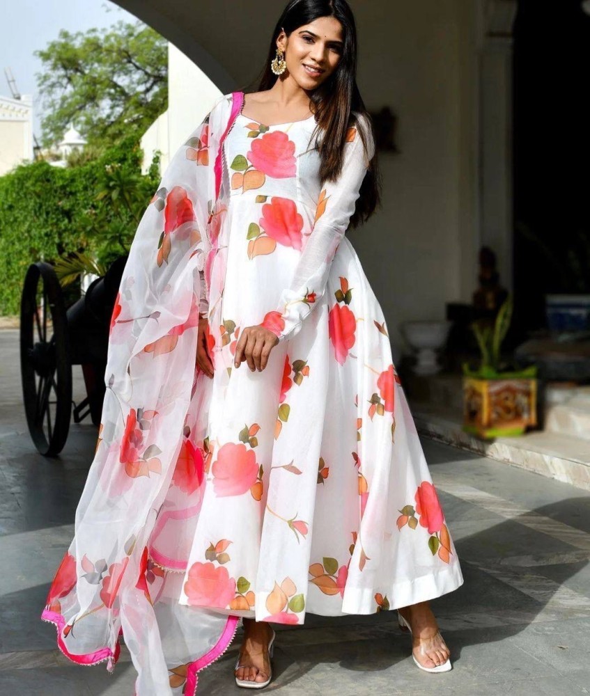 Sradhee Women Ethnic Dress White Dress - Buy Sradhee Women Ethnic Dress  White Dress Online at Best Prices in India