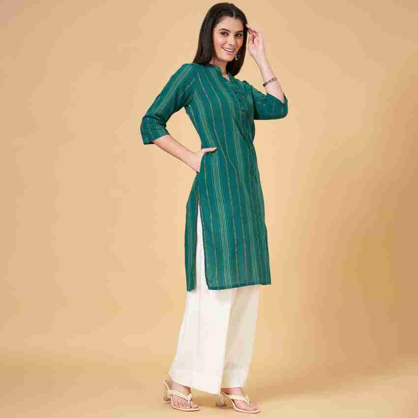 Rangmanch by Pantaloons Women Self Design Straight Kurta - Buy