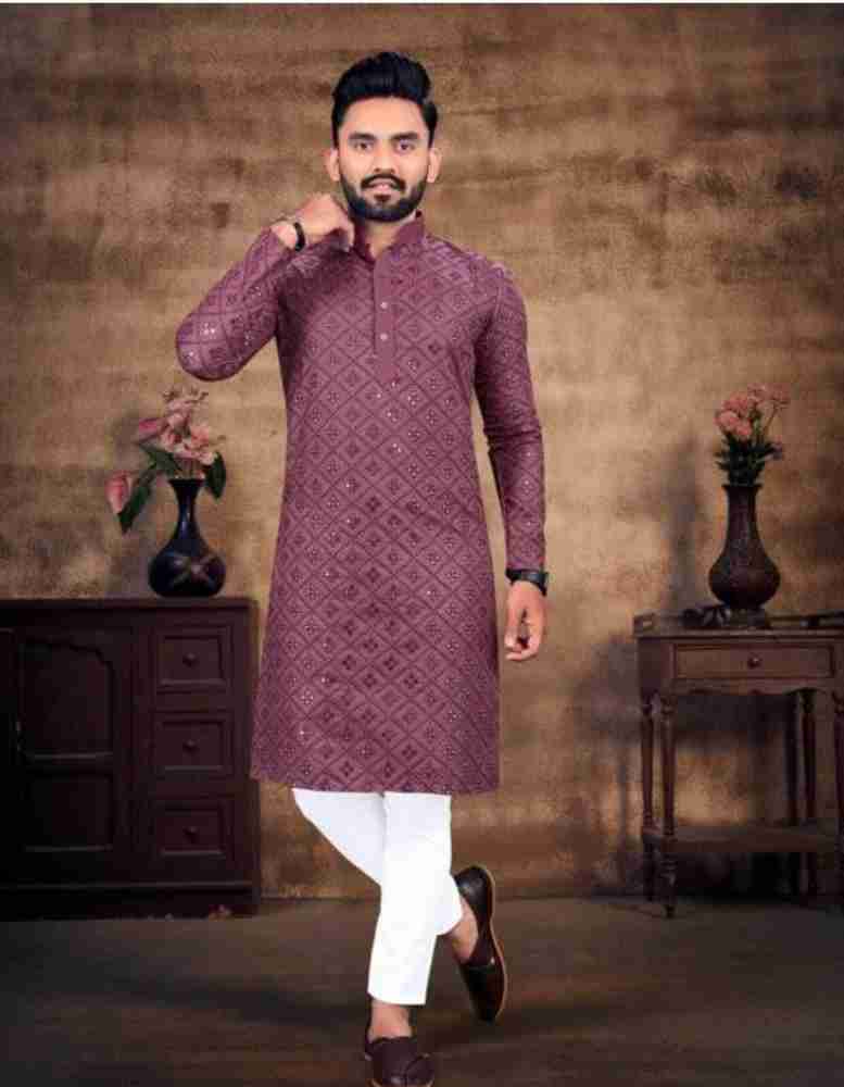 Chikan kurta for men shop