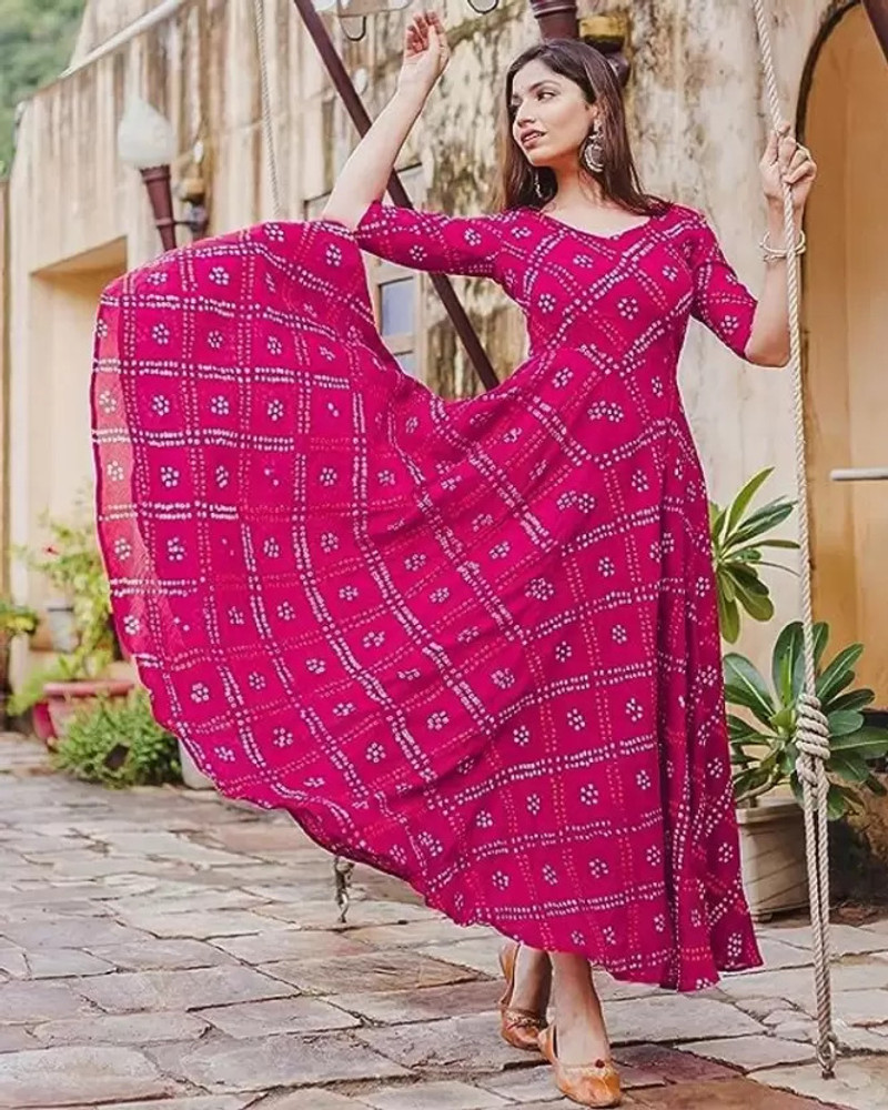 Flipkart bandhani on sale dress