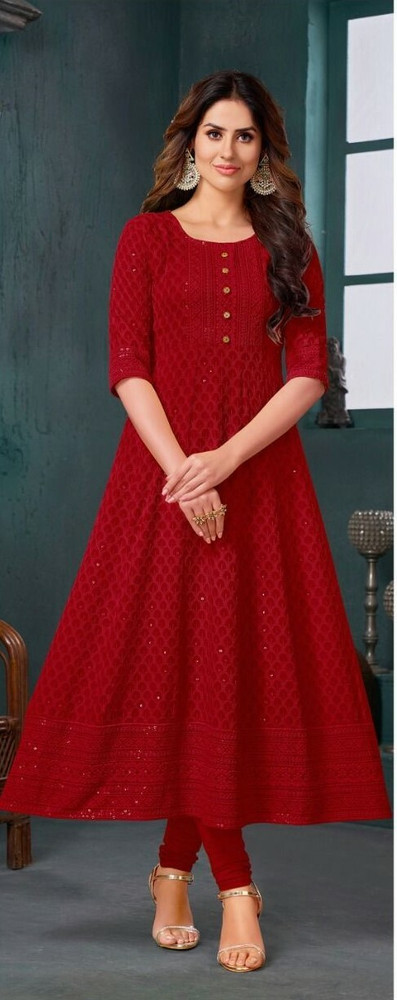 Qarth Designers Women Embroidered Anarkali Kurta Buy Qarth