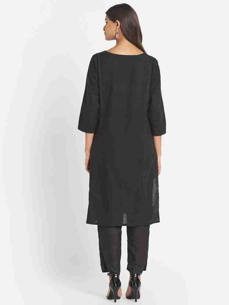 Fabindia black outlet kurta