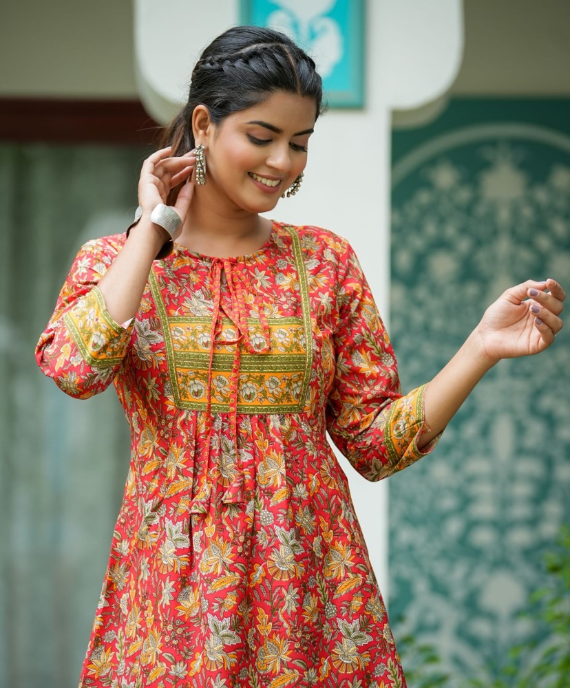 Cotton Floral Printed Short Kurti – Yash Gallery