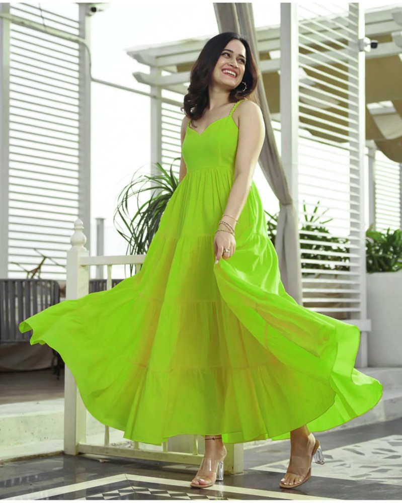 Parrot green dress on sale online