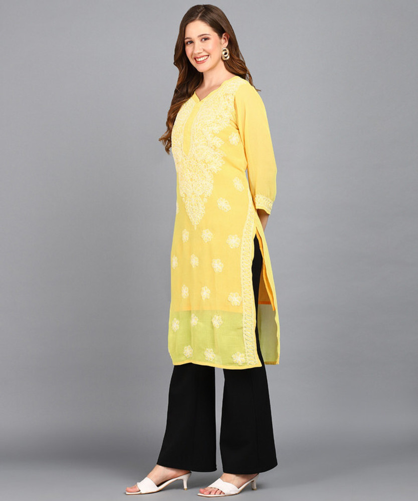 Beauty Chikan handicraft Women Chikan Embroidery Straight Kurta Buy Beauty Chikan handicraft Women Chikan Embroidery Straight Kurta Online at Best Prices in India Flipkart