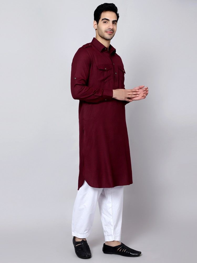 sultan Men Solid Pathani Kurta Buy sultan Men Solid Pathani