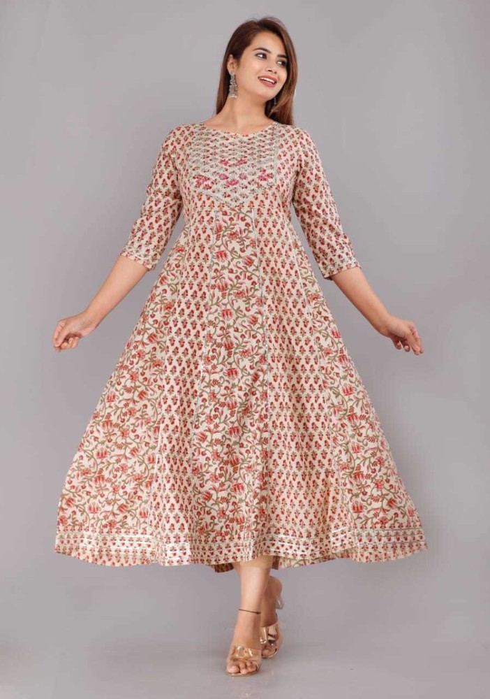 Flipkart anarkali cotton on sale kurti