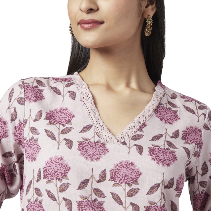 Rangmanch by Pantaloons Women Floral Print Straight Kurta - Buy