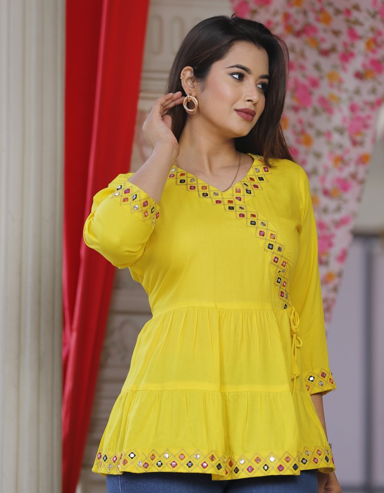 Flipkart shop yellow kurti