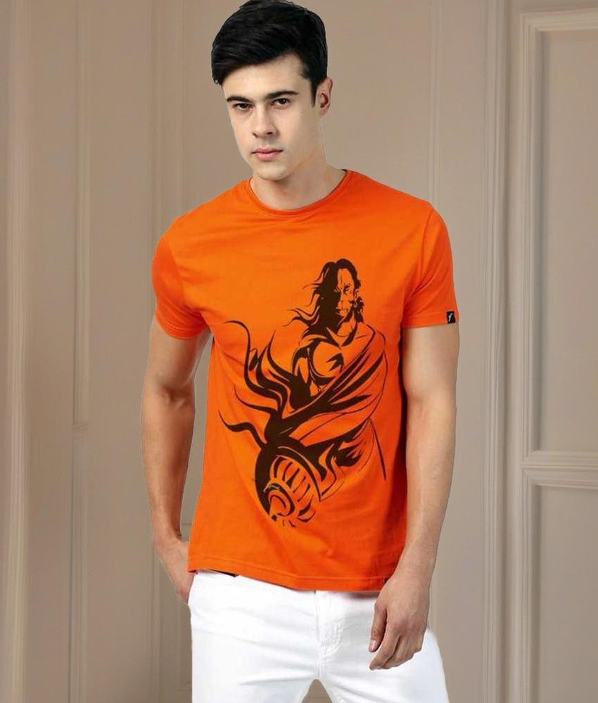 Orange t hotsell shirt flipkart