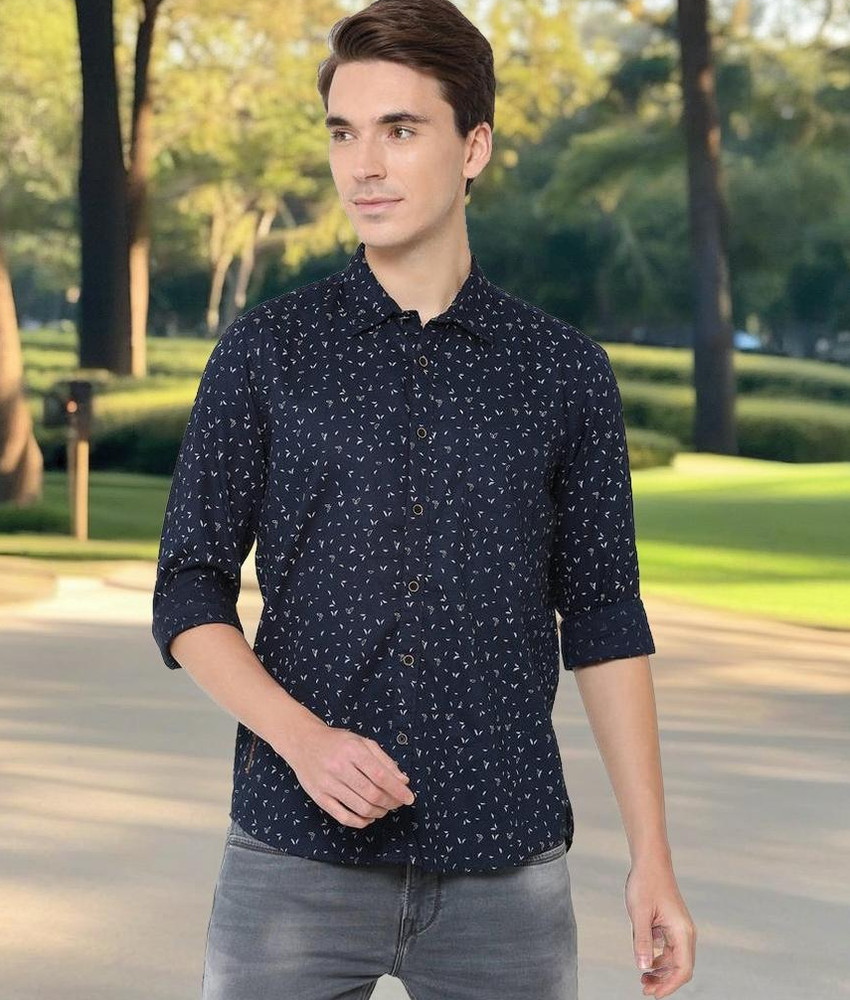 Pepe Jeans Men Printed Casual Blue Shirt Buy Pepe Jeans Men