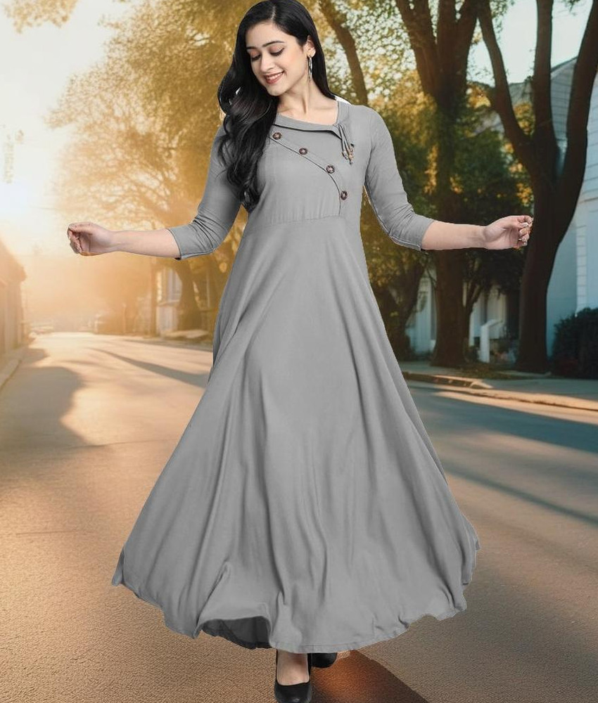Puebell Women Solid Flared Kurta Buy Puebell Women Solid Flared