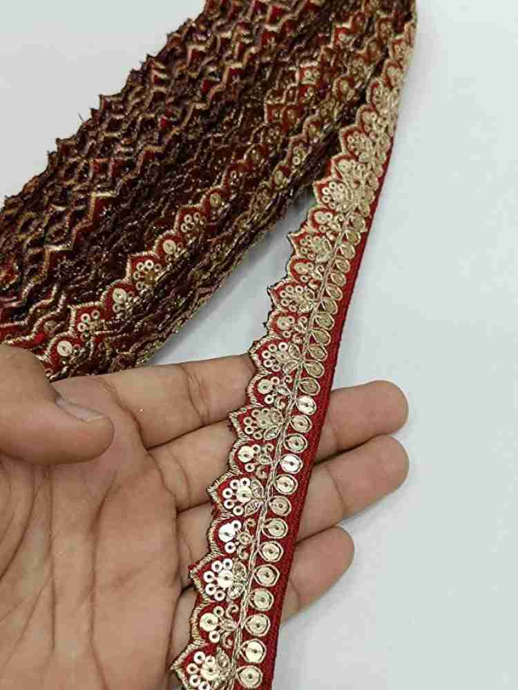 DEEP'S CREATION DEEPS Creation Dupatta Border Saree Laces (9 M X 1.5) ( Maroon) Lace Reel Price in India - Buy DEEP'S CREATION DEEPS Creation  Dupatta Border Saree Laces (9 M X 1.5) (