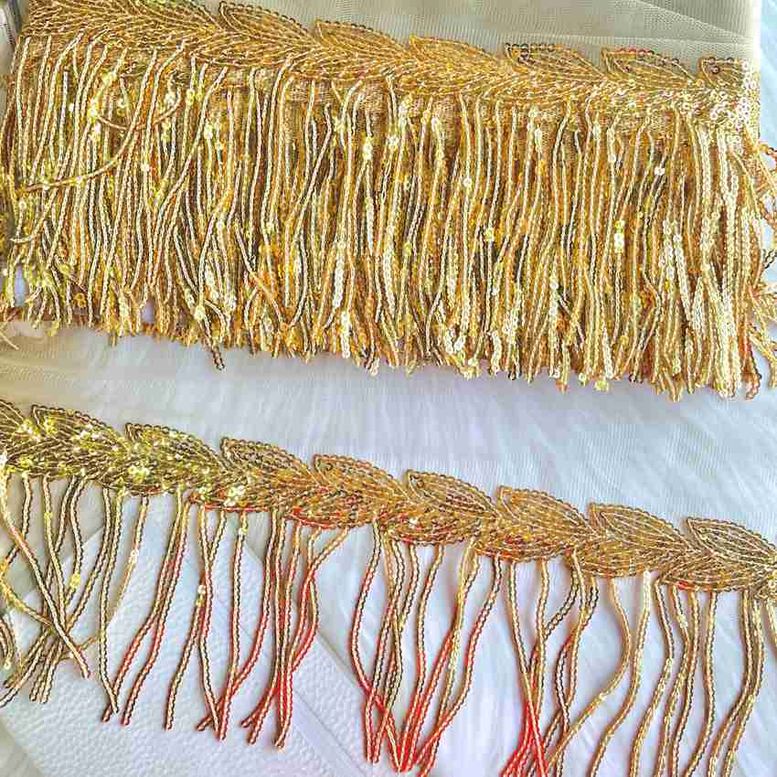 Embroidered gold retailers lace metres roll