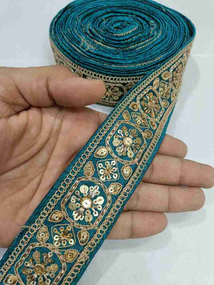 Richa Thin twisted lace border-GREEN Lace Reel Price in India