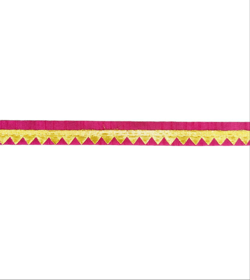 Parth Fashion PINK GOLDEN SAMOSA LACE BORDER SUPER QUALITY FOR