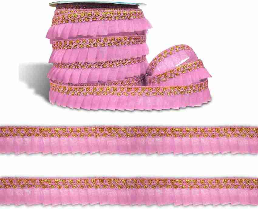 Utkarsh CWG0469-04 (M:7173) (2cm X 18 Mtr) Baby Pink Net/jaali