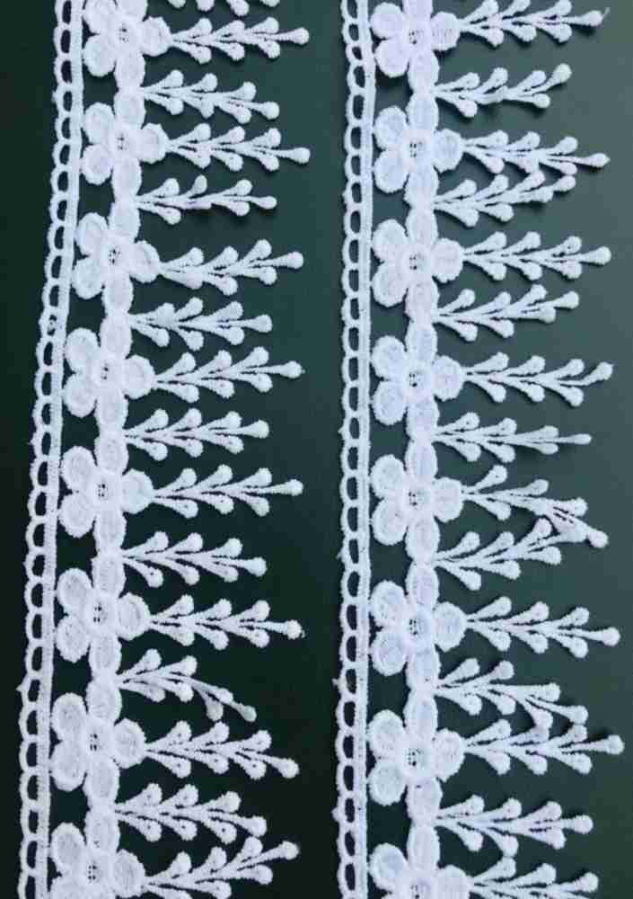 Eerafashionicing Thin White Laces for Dresses Sarees Craft Home