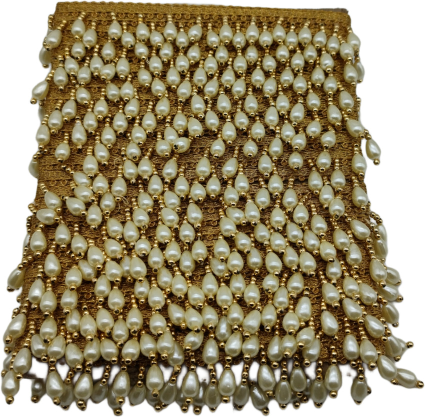 BALA Pearl Laces Border Material for Saree Dupatta Bags Craft Material Decoration Home Decor Gifts Width 2cms Pack of 8.5 mtr Pearl Lace Reel Price in India Buy BALA Pearl Laces