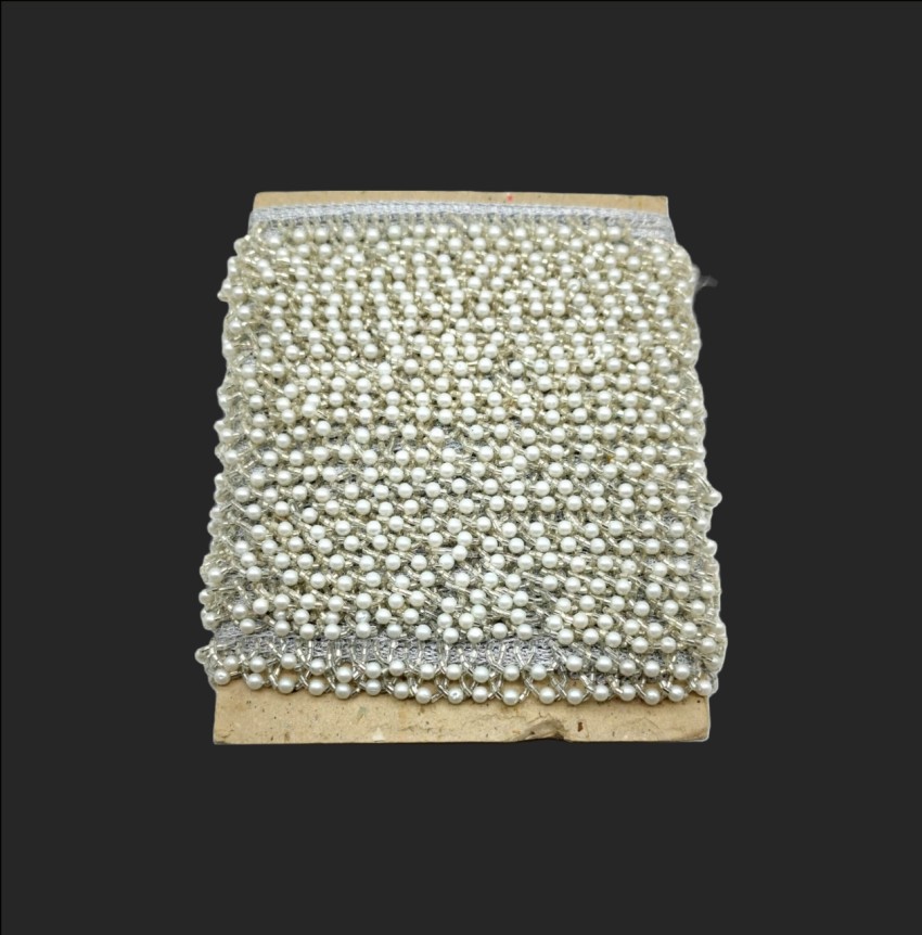 BALA Pearl Laces Border Material for Saree, Dupatta, Bags, Craft