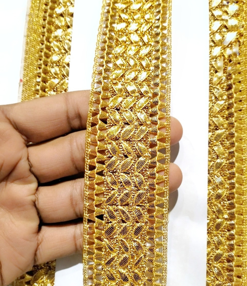 Golden lace for saree hot sale