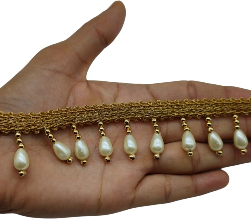 BALA Pearl Laces Border Material for Saree, Dupatta, Bags, Craft Material,  Decoration, Home Decor & Gifts( Width-2cms, Pack of 8.5 mtr) Pearl Lace  Reel Price in India - Buy BALA Pearl Laces