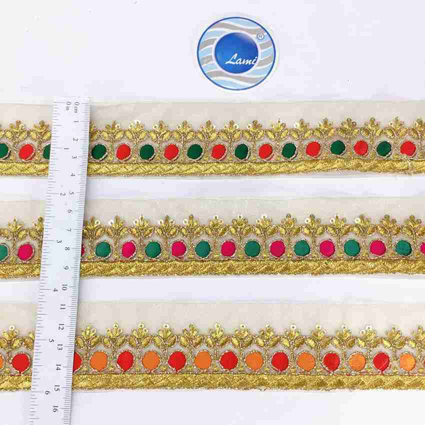 Lami Meters Parsi Embroidery Border Resham Multicolor Designer