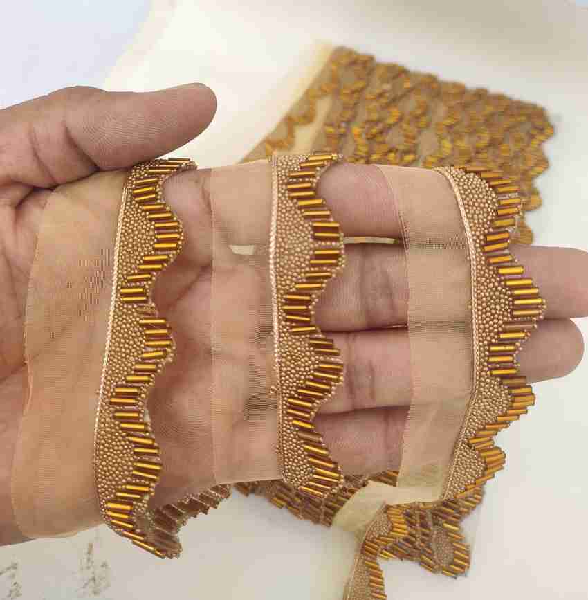 PYONAA Golden Latkan Hanging Tassel Lace 4.5 mtr for Dresses