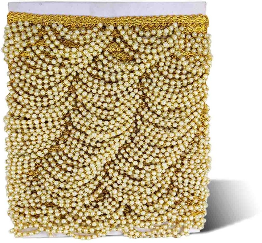 Eerafashionicing 9.5 mtr Stylish Multi Pearl Laces for Dresses