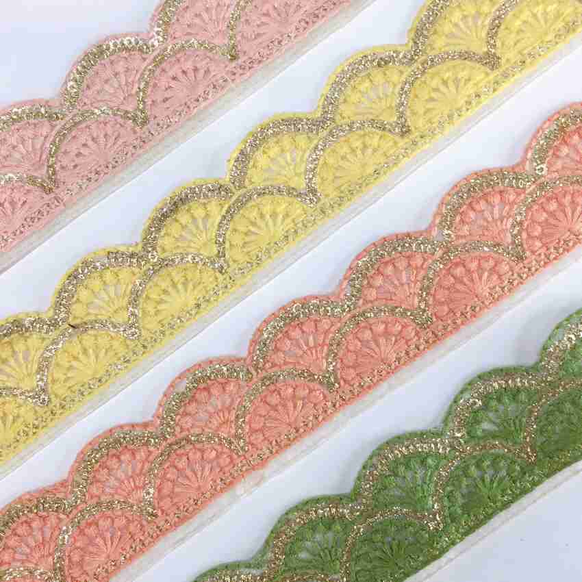 Lami 9 Meter Embroidery Cutwork Design Lace Border on net Tissue with  Sequins Work Lace Reel Price in India - Buy Lami 9 Meter Embroidery Cutwork  Design Lace Border on net Tissue