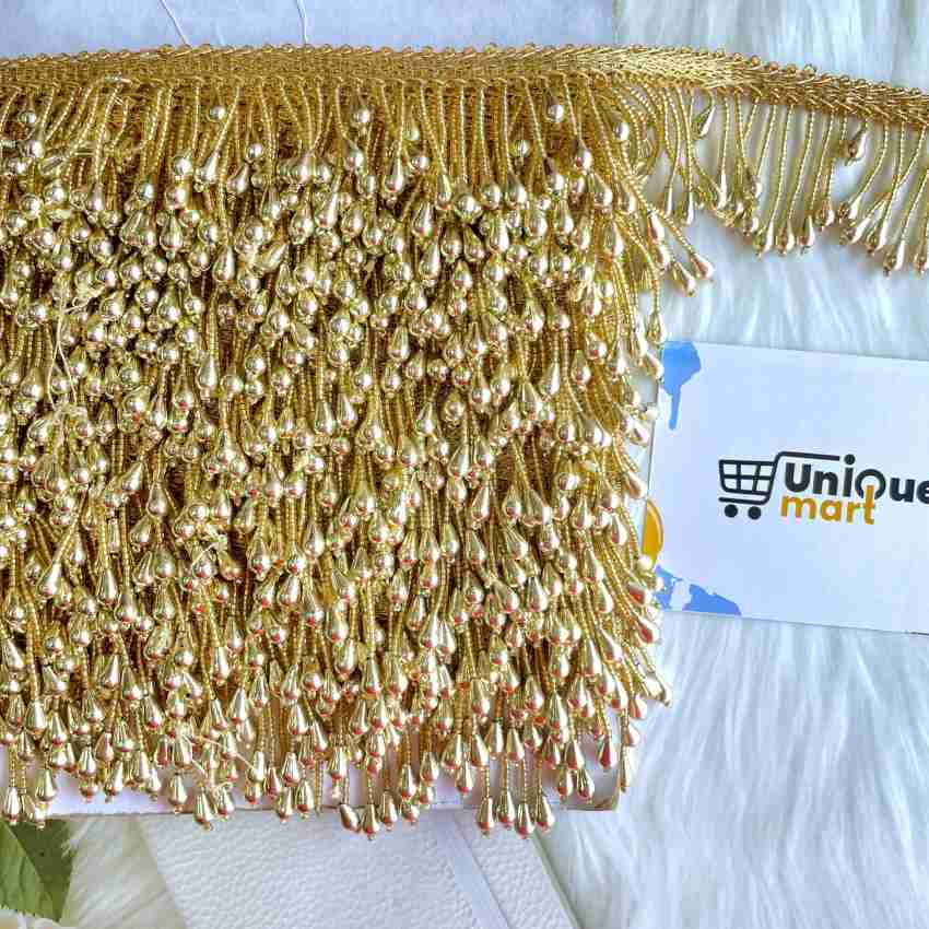 uniquemart Beautiful Cutdana Moti Work Pipe Border Lace for All Type Fancy  Dresses (Gold/3Mtr) Lace Reel Price in India - Buy uniquemart Beautiful  Cutdana Moti Work Pipe Border Lace for All Type Fancy Dresses (Gold/3Mtr)  Lace Reel online at Flipkart