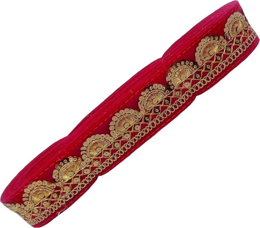 Navti Creations Women's Red lace Border in Velvet with Curved Design Zari  Embroidery (9m) Lace Reel Price in India - Buy Navti Creations Women's Red lace  Border in Velvet with Curved Design Zari Embroidery (9m) Lace Reel online  at