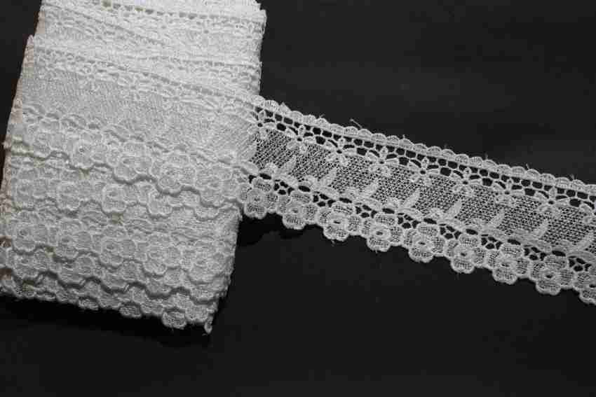 Eerafashionicing Thin White Laces for Dresses Kurti Black Pearl