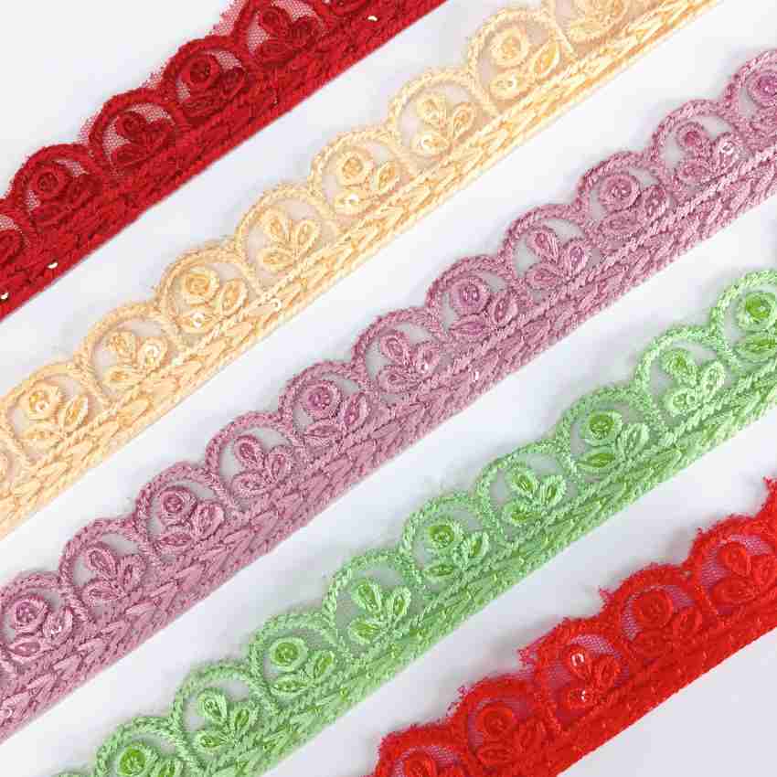 Multicolor Embroidered Thin Lace, For Garment at Rs 10/meter in