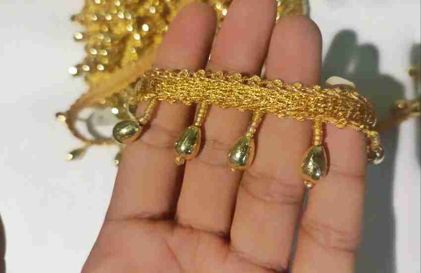 Lacesnmore 3201 Golden Pearl Hanging Latkan Lace Pack of 9m Lace