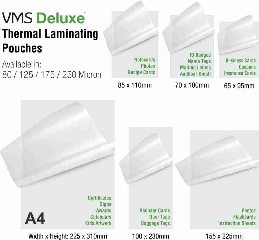 Lamination Pouch A4 Size (225mm X 310mm) 125 Micron