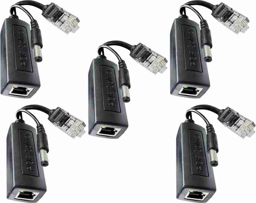 LipiWorld PoE Splitter Power Over Ethernet Adapter Active 48V to 12V for IP  Camera IP Phone POE Devices PoE Switches (Pack-5) Lan Adapter Price in  India - Buy LipiWorld PoE Splitter Power