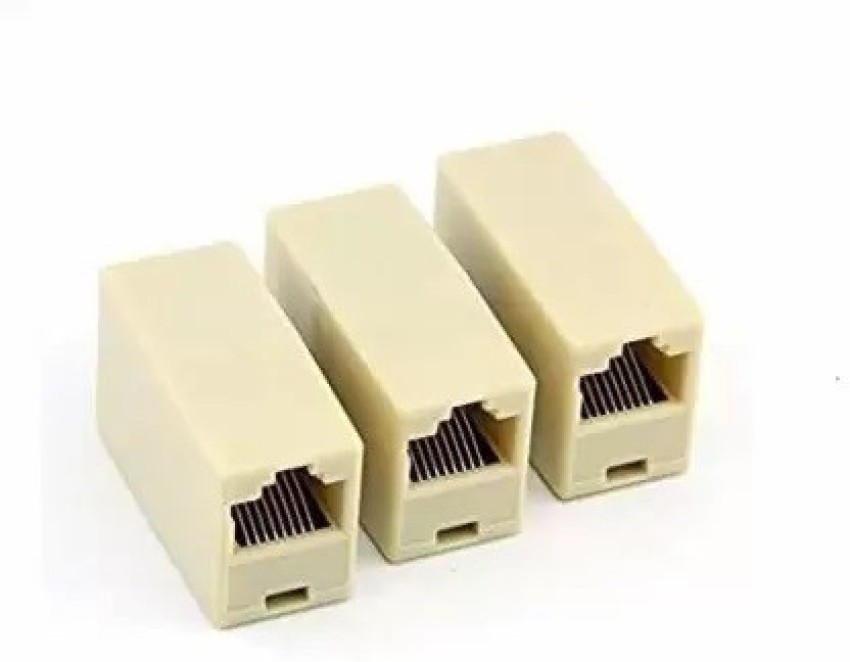 Tri RJ45 Straight Network LAN Cable Coupler/Jointer Female to Female Pack  of 3 Pcs Lan Adapter Price in India - Buy Tri RJ45 Straight Network LAN  Cable Coupler/Jointer Female to Female Pack