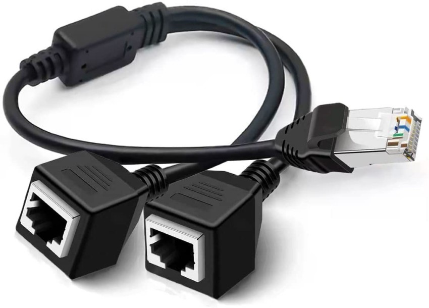RJ45 Internet Adapter Cable Male to 2 Female RJ45 Splitter Ethernet 2-in-1  Internet Adapter